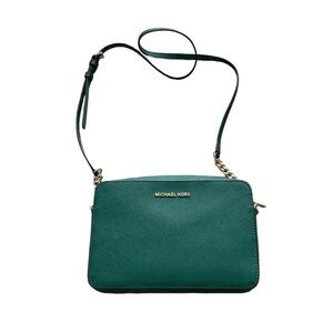 Michael Kors Turquoise Blue Jet Set Travel Crossbody Bag.